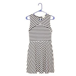 White and black stripped dress.